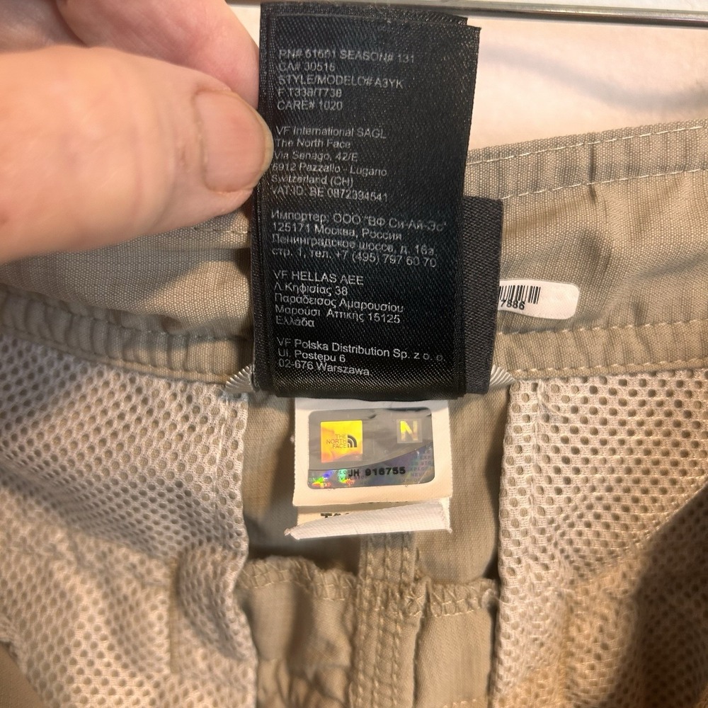 North Face Cargo Pants Mens 38x32 Tan  Rip Stop Lightweight Utility Hiking EUC - Picture 2 of 16